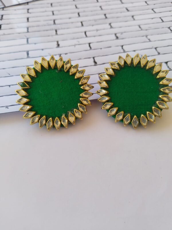 Zupppy Jewellery Rainvas Green kundan studs earrings for women