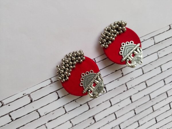 Zupppy Jewellery Rainvas Pink silver charm elephant studs earrings