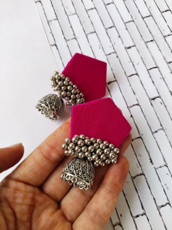 Zupppy Jewellery Rainvas Pink mini jhumka with silver ghungroo