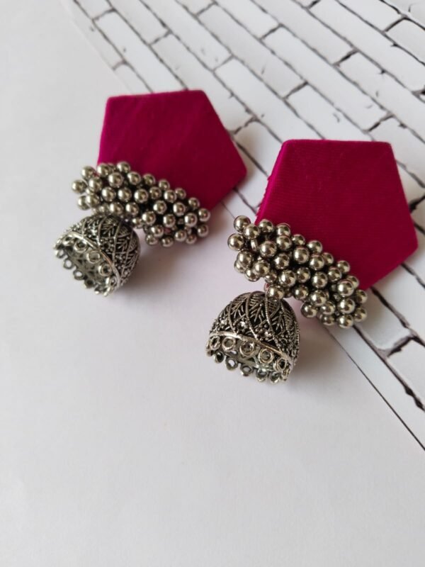 Zupppy Jewellery Rainvas Pink mini jhumka with silver ghungroo