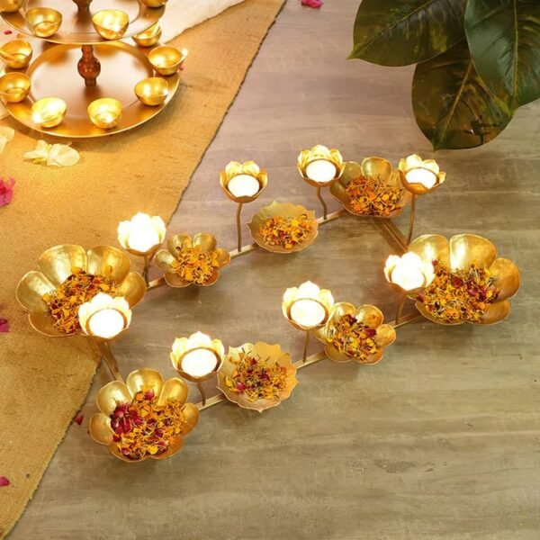 Zupppy Home Decor Metal Rangoli With Diya