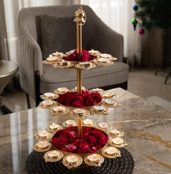 Zupppy Home Decor Multi Layer Diya Urli Stand