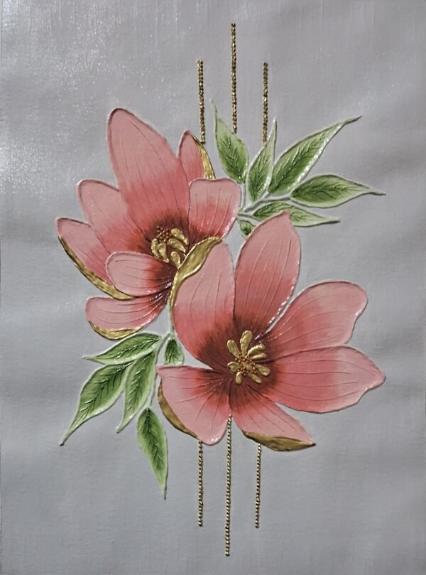 Zupppy Home Decor Handmade Textured Flower Painting on Canvas | Office Decor Wall Art | Home Decor Wall Art | Hotel Wall Art