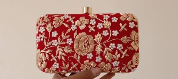 Zupppy Accessories Customized Stylish Hand Embroidery Clutch For Woman And Girls