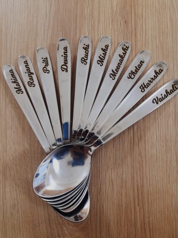 Zupppy Accessories Product Title: Engraved Stainless Steel Spoon / Fork – Personalized with Your Name