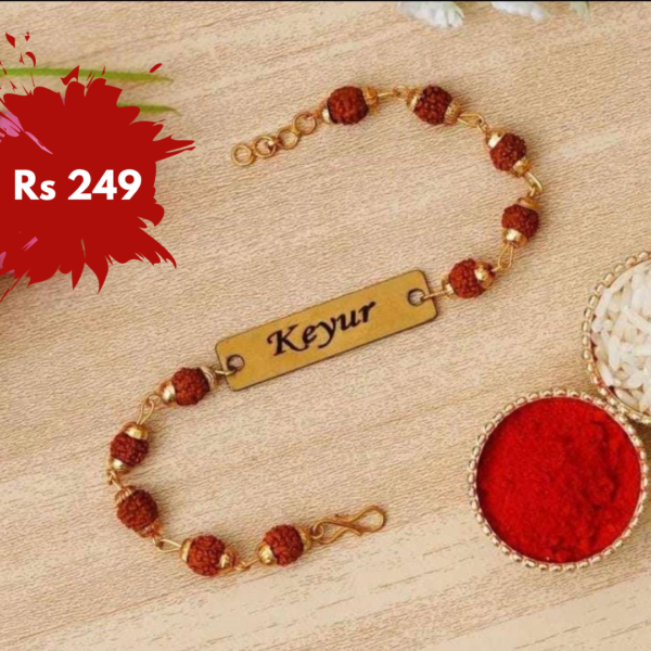 Zupppy Rakhi Customised Rudraksh Rakhi – Personalised Rakhi with Original Rudraksh Beads
