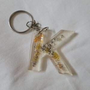 Zupppy Gifts Letter L Alphabet Resin Keychain