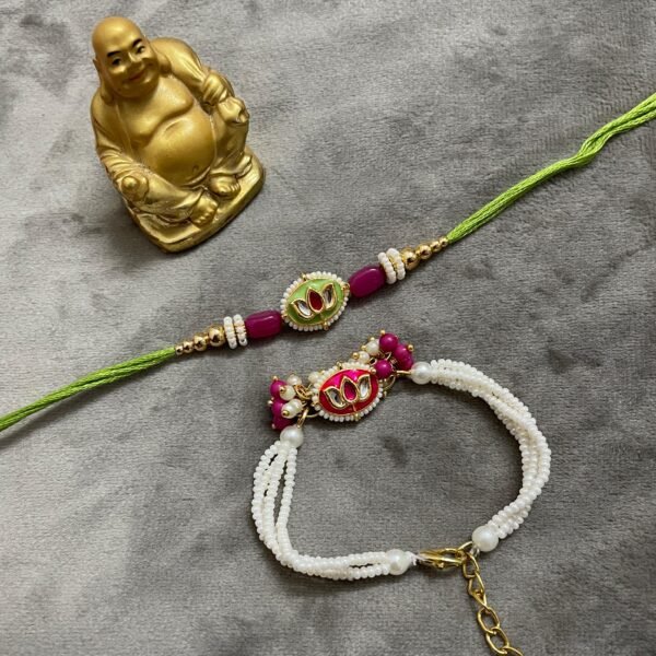 Zupppy Gifts Lotus Flower Rakhi Set for Beloved Bhaiya and Bhabhi