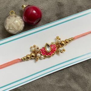 Zupppy Gifts Authentic Kundan Flower Rakhi For Brother