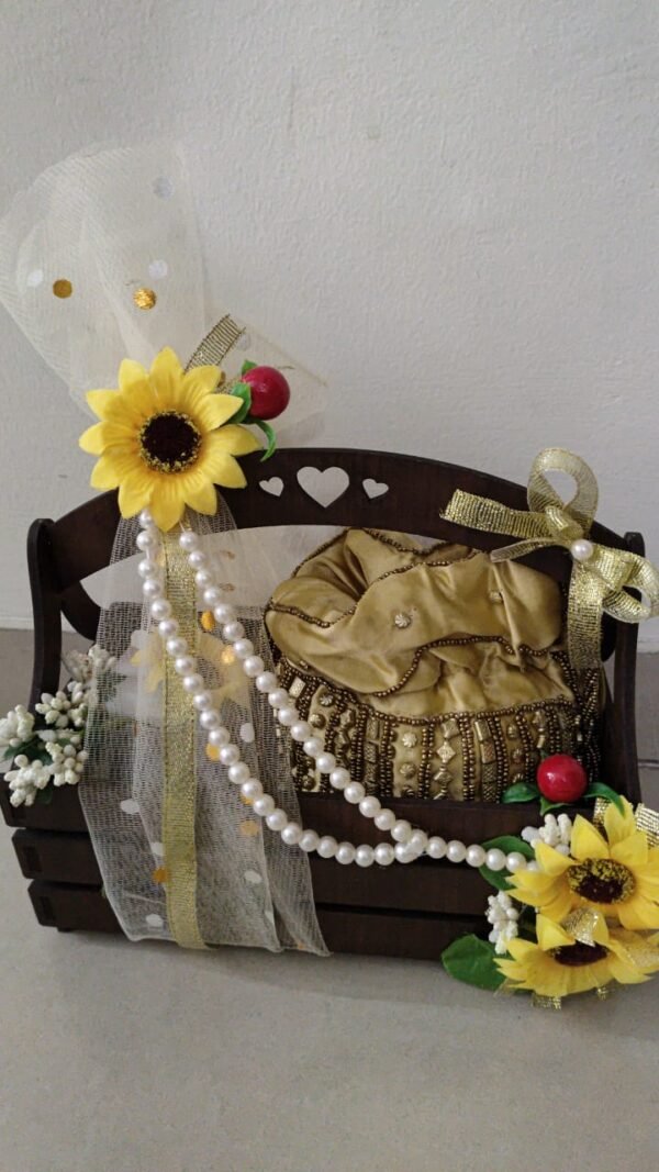 Zupppy Chocolates Wooden Basket For Gift Hamper With Assorted Nuts