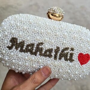 Zupppy Accessories Elegant Pearl Oval Clutches for a Classy and Timeless Look