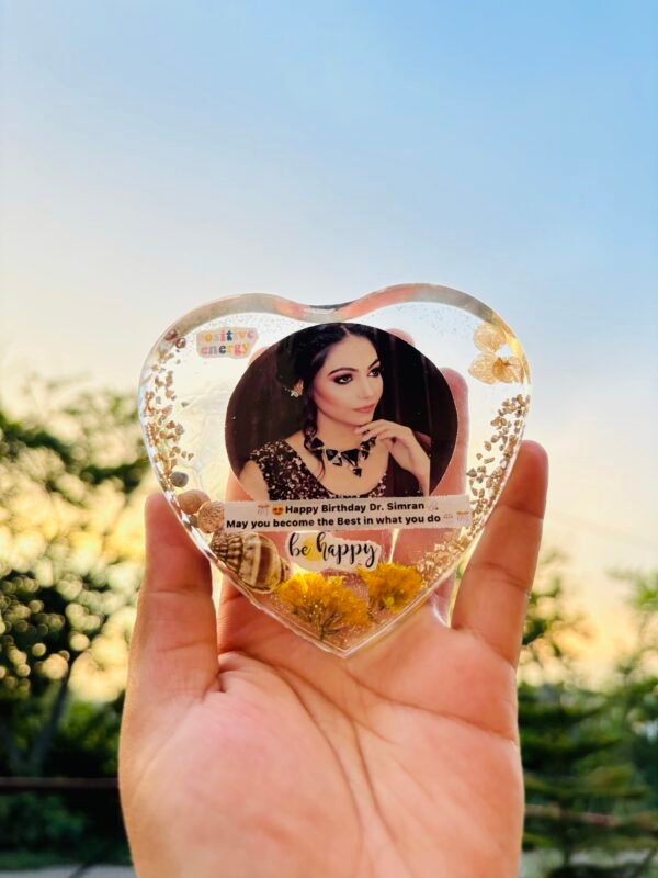 Zupppy Handmade Products Resin heart frame 4 inches