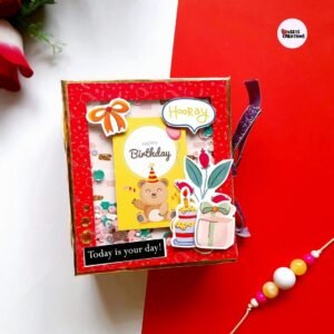 Zupppy Art & Craft Red Birthday Scrapbook – Medium | Handcrafted Photo Album for Cherished Memories