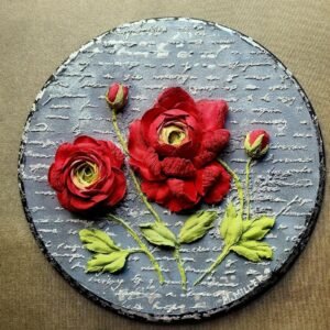 Zupppy Customized Gifts Exquisite Rose Sculpture Painting – Handcrafted 3D Wall Art for Home & Luxury Decor