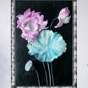 Zupppy Customized Gifts Serene Elegance: Customizable Pink Lotus Sculpture Painting for Timeless Beauty