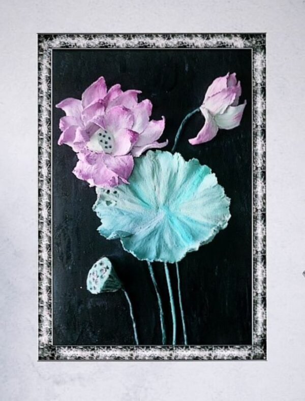 Zupppy Customized Gifts Serene Elegance: Customizable Pink Lotus Sculpture Painting for Timeless Beauty