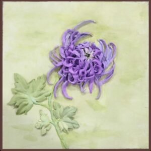 Zupppy Home Decor “Purple Chrysanthemum” – Vibrant Custom Floral Sculpture Wall Art