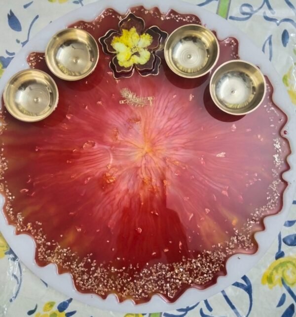 Zupppy puja thali Elegant Puja Resin Thali for Rituals and Offerings