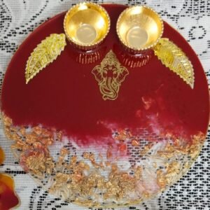 Zupppy Home Decor Elegant Puja Thali with Sacred Swastik Symbols for Rituals