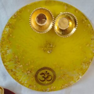 Zupppy Customized Gifts Decorative Puja Thali Set, For Wedding, Mandir, Home  Handmade Aarti Thali, Resin Thali, Home Decor, Diwali Thali