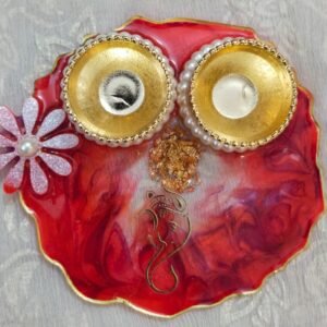 Zupppy Customized Gifts Elegant Tilak Platter for Home and Mandir Rituals