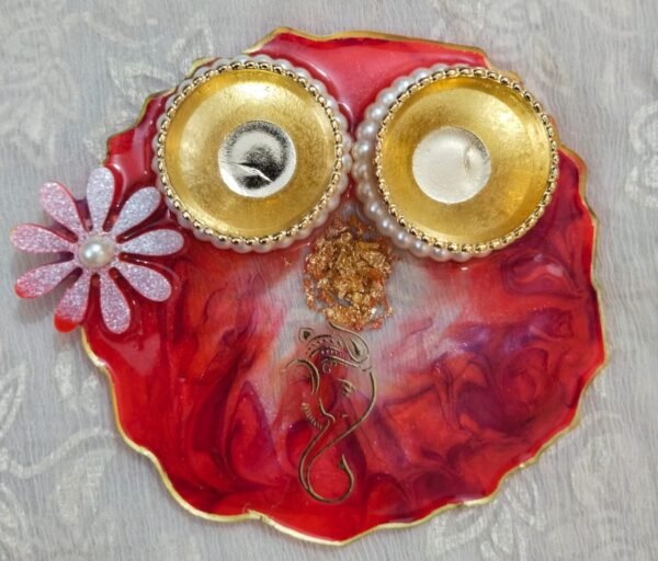 Zupppy Customized Gifts Elegant Tilak Platter for Home and Mandir Rituals