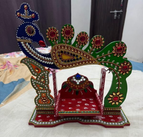 Zupppy Handmade Products Wooden Handcrafted Krishna Laddu Gopal Jhula