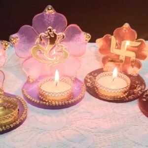 Zupppy Gifts Handcrafted Resin Tealight Holders for Diwali Decor – Set of 2