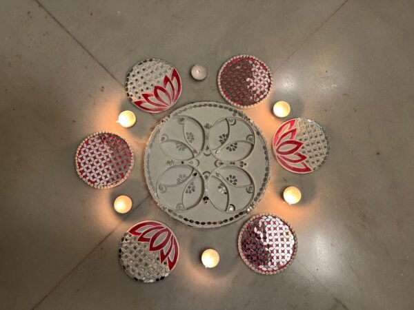 Zupppy Handcrafted Products Lippan Art Rangoli Set – Customizable Circular Wall Décor with Mirror Work for Festive Celebrations