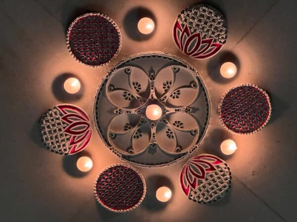 Zupppy Handcrafted Products Lippan Art Rangoli Set – Customizable Circular Wall Décor with Mirror Work for Festive Celebrations