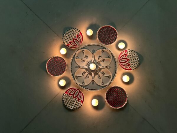 Zupppy Handcrafted Products Lippan Art Rangoli Set – Customizable Circular Wall Décor with Mirror Work for Festive Celebrations