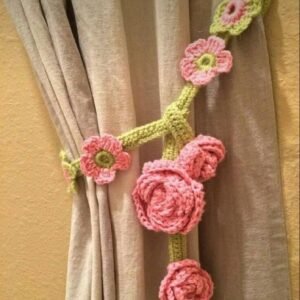 Zupppy Home Decor Crochet curtain tieback