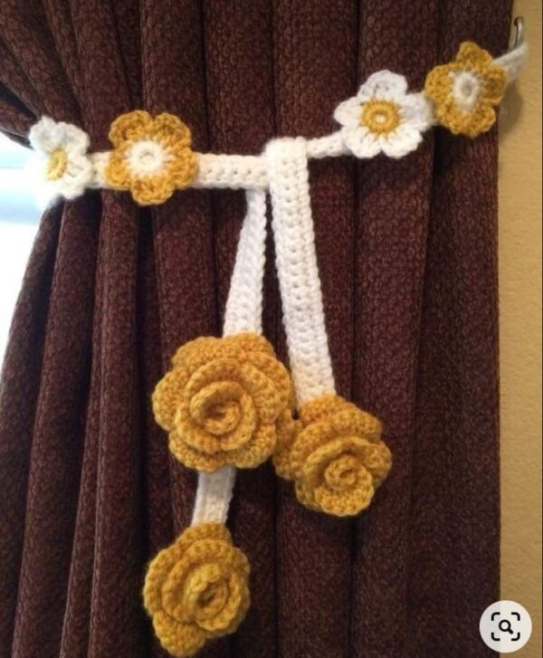 Zupppy Home Decor Crochet Curtain Tieback