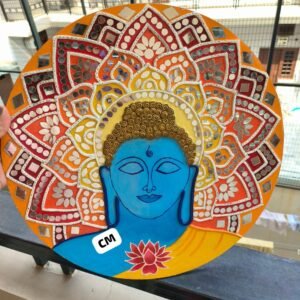 Zupppy Art & Craft Handcrafted 15-inch Buddha Lippan Art – Find Inner Peace!