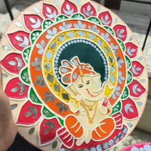 Zupppy Art & Craft Handcrafted 12-inch Ganesh Lippan Art – Celebrate Diwali with Prosperity!