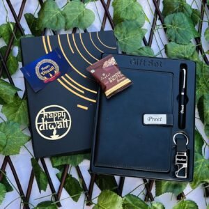 Zupppy Customized Gifts Budget-Friendly Diwali Gift Set 1.0 with Personalized Diary, Pen, Keychain, Chocolate & More