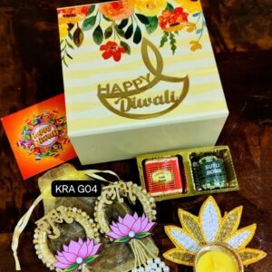 Zupppy Candle Diwali Gifting Budget Box Hamper with Lotus T-light Holder & Shubh Labh Hangings – Perfect for Festive Gifting