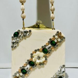 Zupppy Gifts Luxurious Resin Clutch Featuring Stylish Pearl Chain