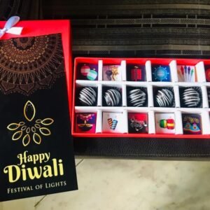 Zupppy Chocolates Exclusive Diwali Chocolate Gift Box – 12 Assorted & 6 Truffle Chocolates with Diwali Wish Card