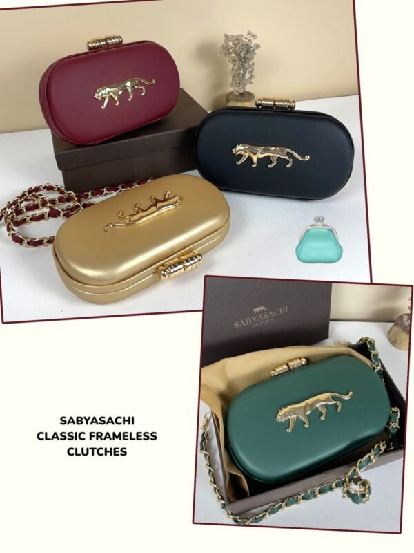 Zupppy Accessories Exquisite Sabyasachi Clutch – Timeless Elegance with Premium PU Leather & Metal Chain Detailing