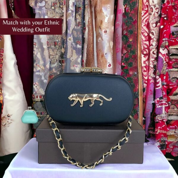 Zupppy Accessories Exquisite Sabyasachi Clutch – Timeless Elegance with Premium PU Leather & Metal Chain Detailing