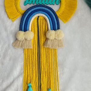 Zupppy Customized Gifts Custom Macrame Rainbow Name Wall Hanging – Kids Room Decor