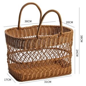 Zupppy Customized Gifts Chic Ins-Style Rattan-Like Hand-Made Picnic Basket