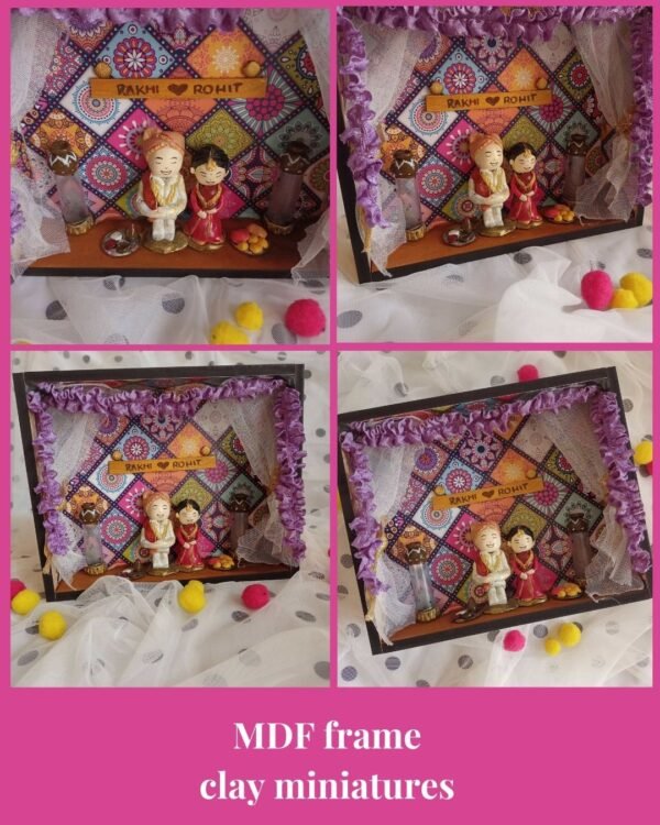 Zupppy Customized Gifts Rainvas Indian Bride and Groom Customized Wedding Miniature