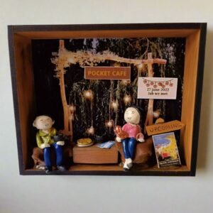 Zupppy Customized Gifts Rainvas Romantic Personalized Couple Miniature Shadow Box Frame for Restaurant Cafes