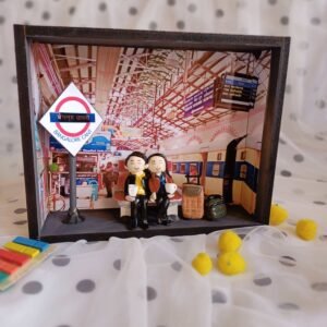 Zupppy Customized Gifts Rainvas Customized Railway Station Train Shadow Box Miniature