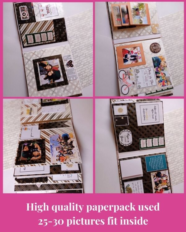 Zupppy Customized Gifts Rainvas Golden & Silver Embossed Personalised Photo Scrapbook | Perfect for All Occasions