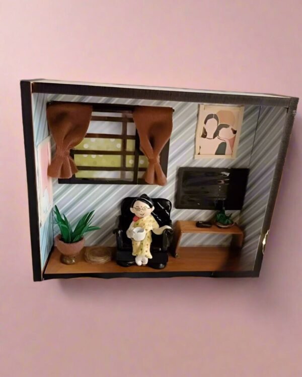 Zupppy Customized Gifts Rainvas Customized Living Room Shadow Box Miniature: Thoughtful Gift for Grandmother and Mother