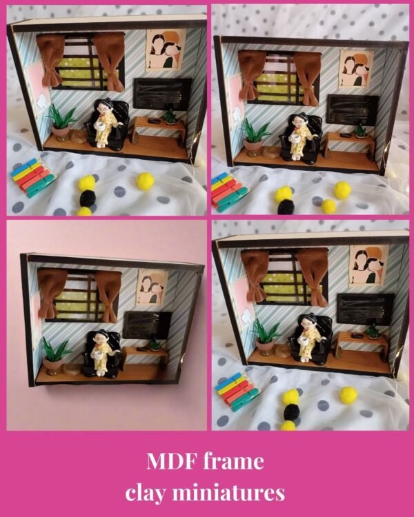 Zupppy Customized Gifts Rainvas Customized Living Room Shadow Box Miniature: Thoughtful Gift for Grandmother and Mother