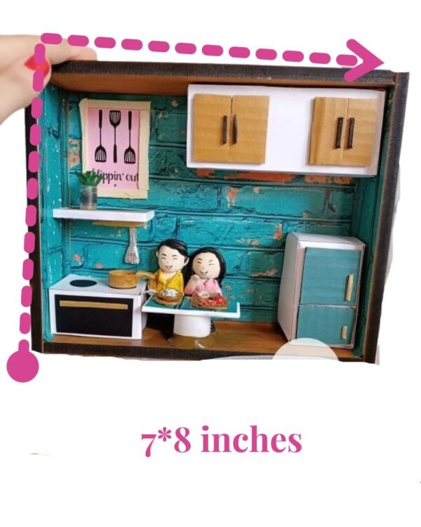 Zupppy Customized Gifts Rainvas Kitchen Couple Miniature Shadow Box Frame: Love Cooking Together